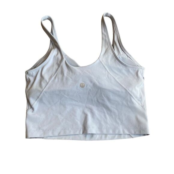 Lululemon Women’s 6 Align Crop Tank Top Light Blue Linen‎ Pastel Built In Bra - Picture 3 of 8